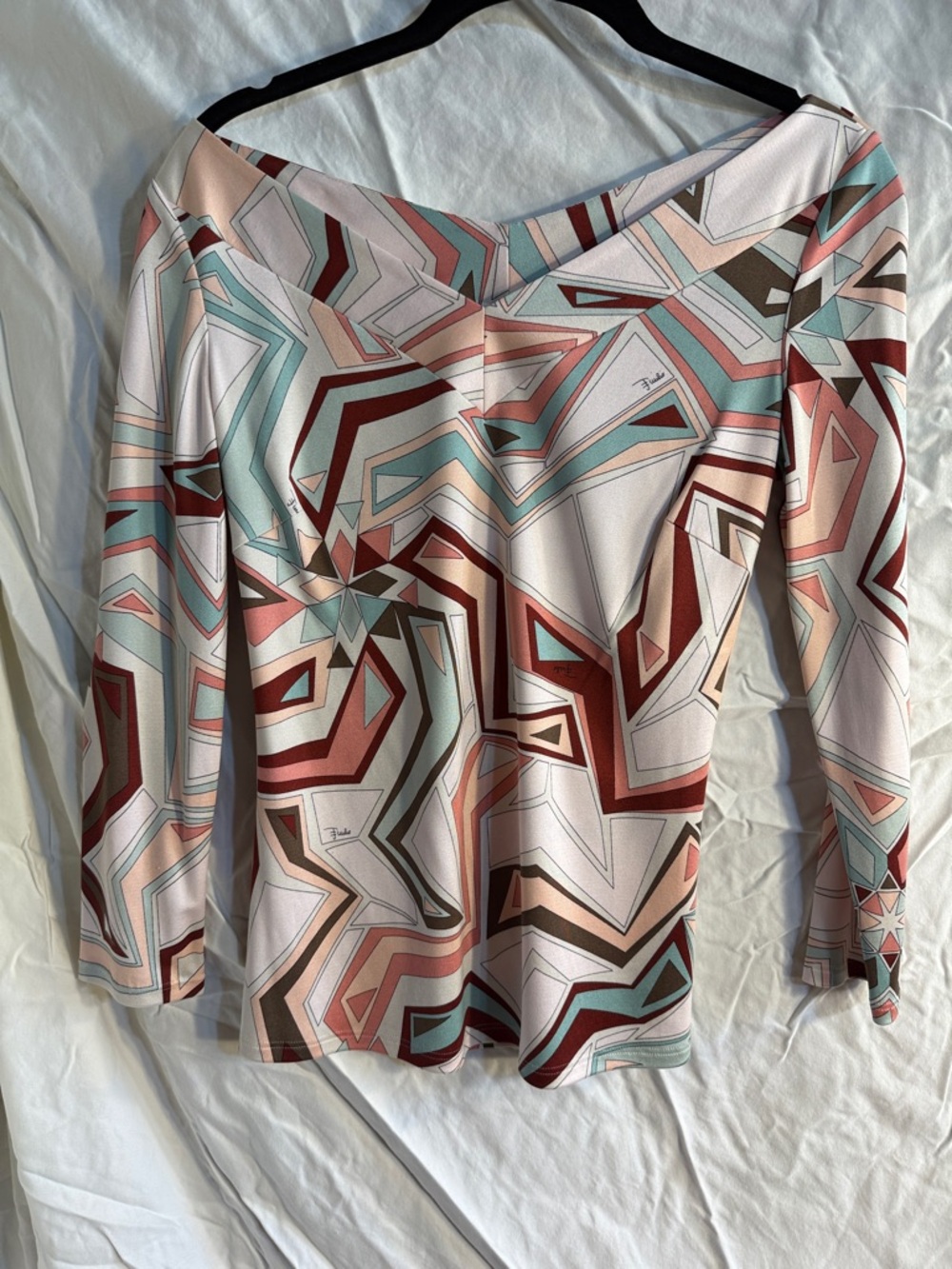 Emilio Pucci Multicolor Geometric Pattern Top NWOT